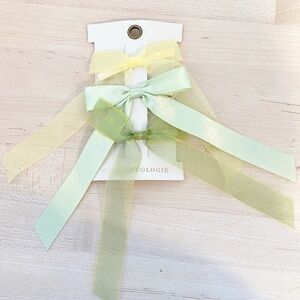 ANTHROPOLOGIE Pastel Ribbon Barrette Set Of 3 NWT